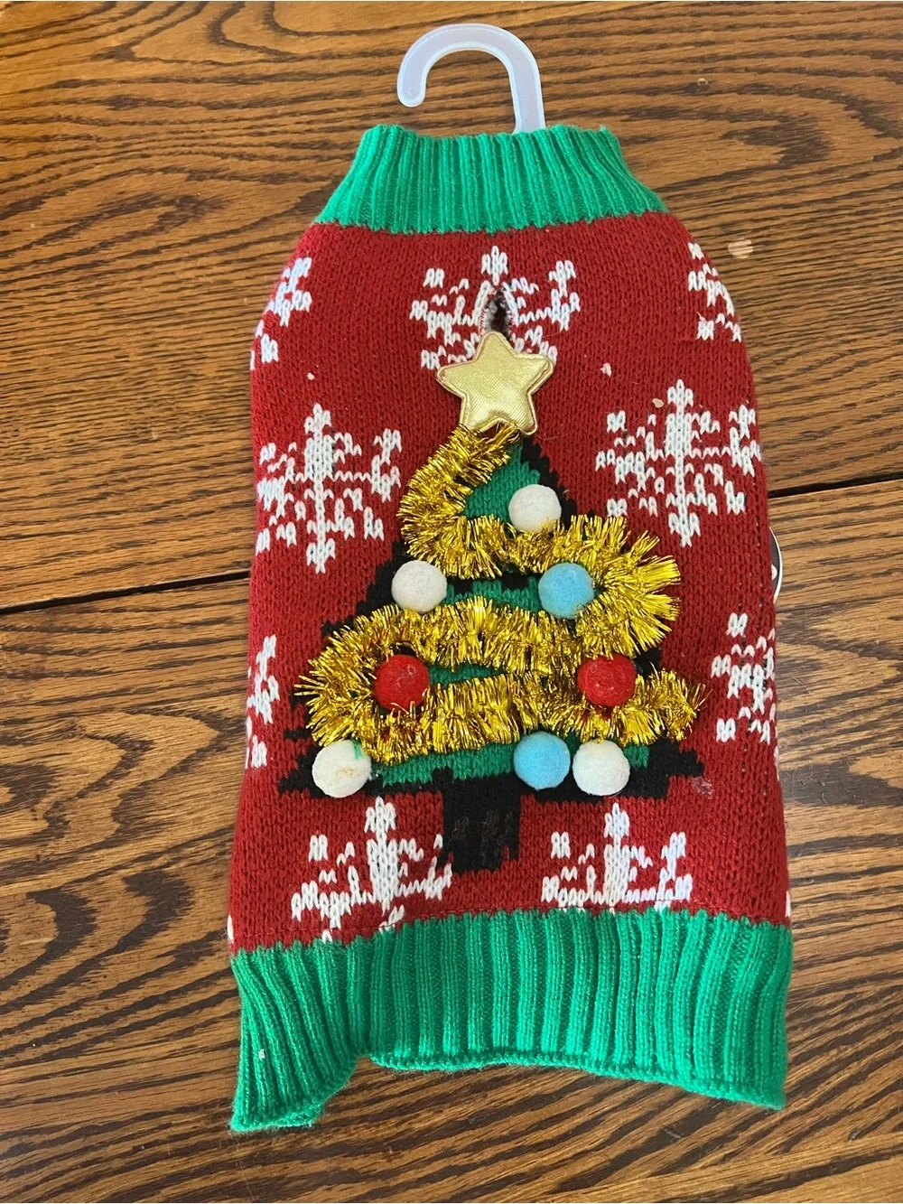 Holiday Christmas Tree Dog Sweater - Red & Green